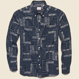 Bandana Print Corduroy Shirt - Navy - Hamilton Shirt Co. - STAG Provisions - Tops - L/S Woven - Corduroy
