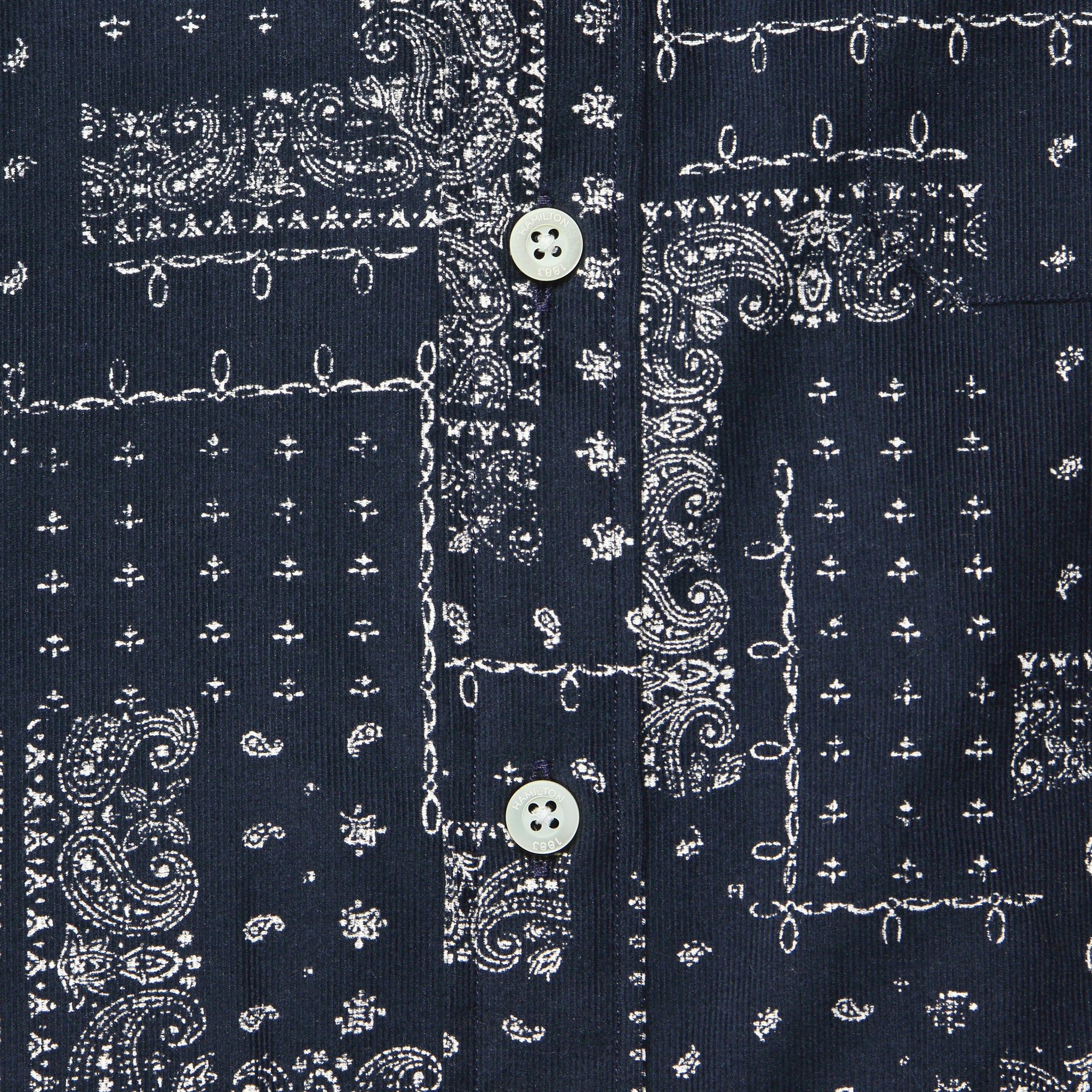 Bandana Print Corduroy Shirt - Navy - Hamilton Shirt Co. - STAG Provisions - Tops - L/S Woven - Corduroy