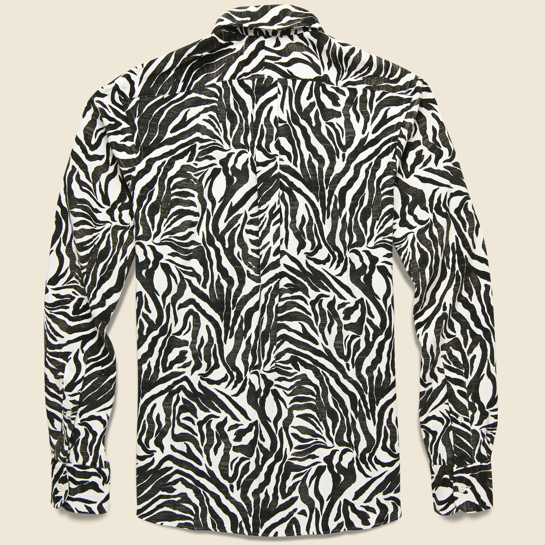 Zebra Corduroy Shirt - Black/White - Hamilton Shirt Co. - STAG Provisions - Tops - L/S Woven - Other Pattern