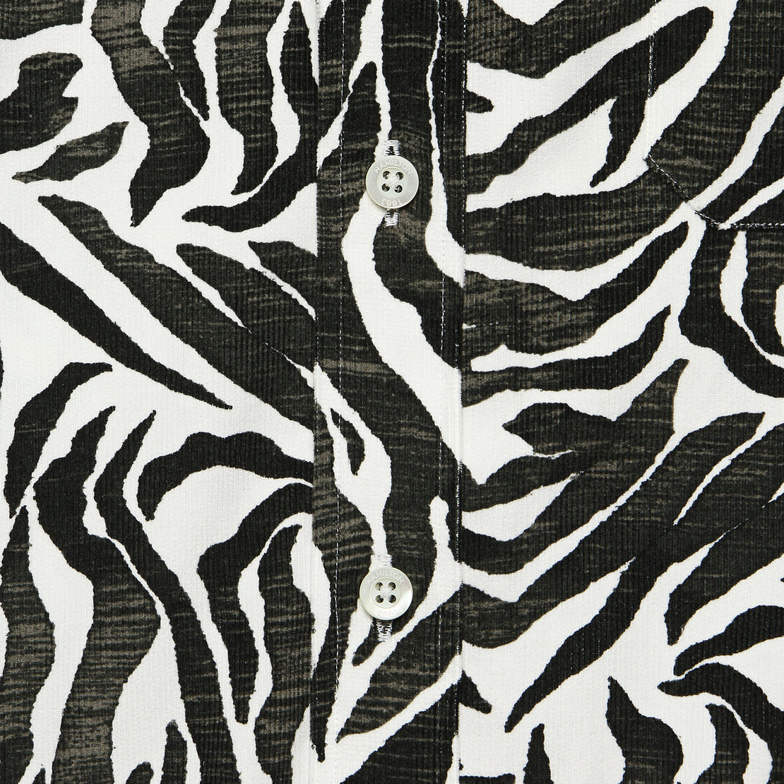 Zebra Corduroy Shirt - Black/White