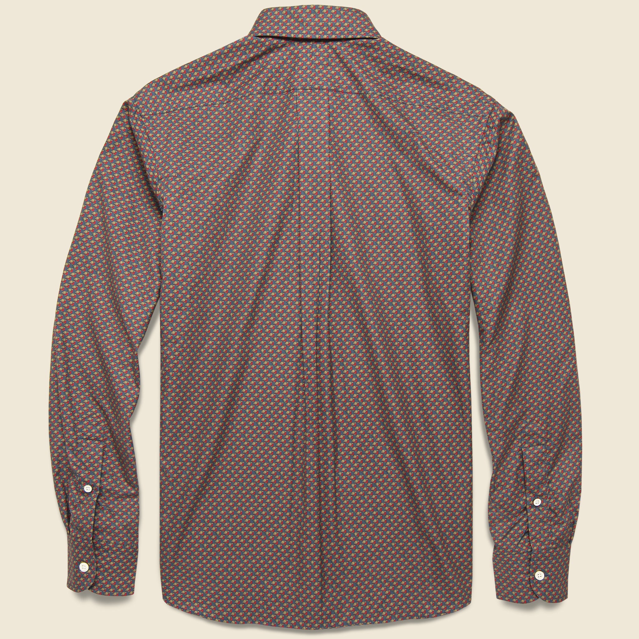 Bear Print Shirt - Blue/Red - Hamilton Shirt Co. - STAG Provisions - Tops - L/S Woven - Other Pattern