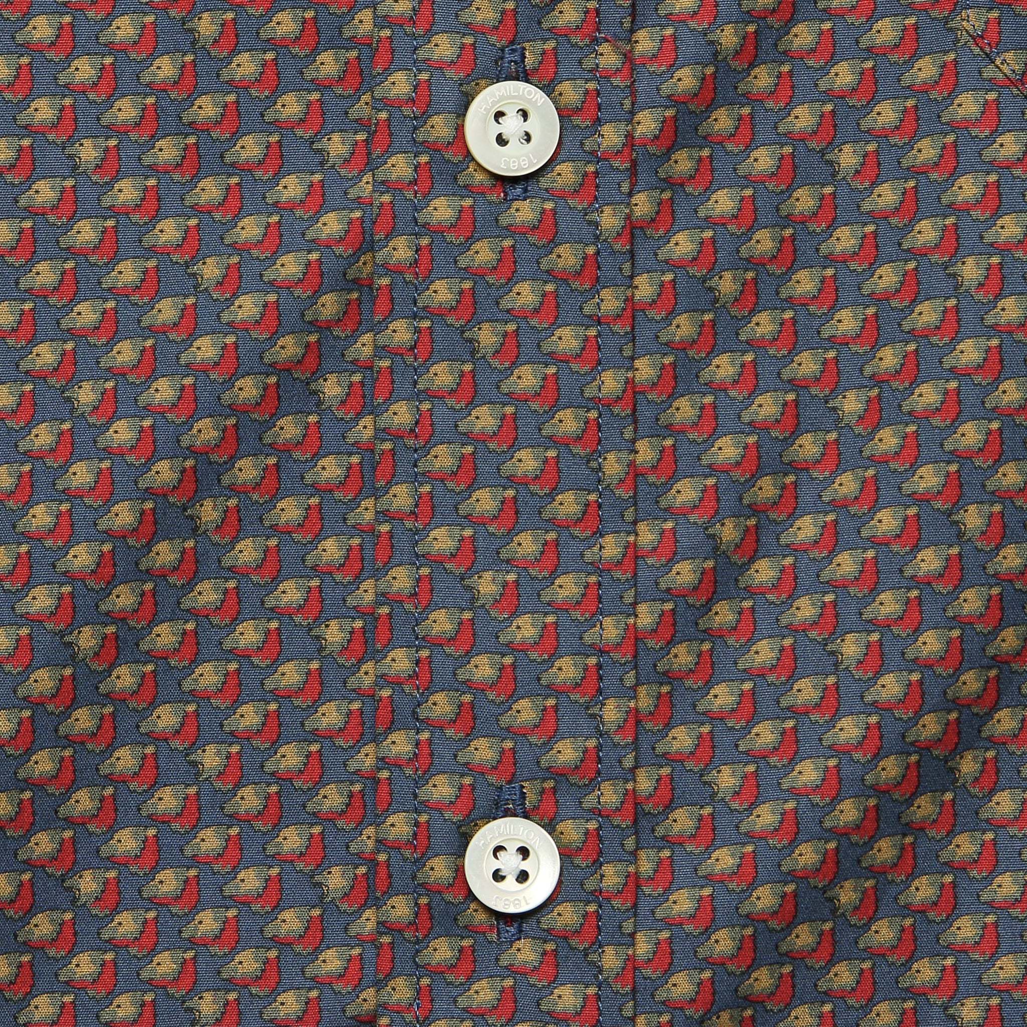 Bear Print Shirt - Blue/Red - Hamilton Shirt Co. - STAG Provisions - Tops - L/S Woven - Other Pattern