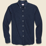 Dot Micro Courduroy Shirt - Navy/White - Hamilton Shirt Co. - STAG Provisions - Tops - L/S Woven - Corduroy