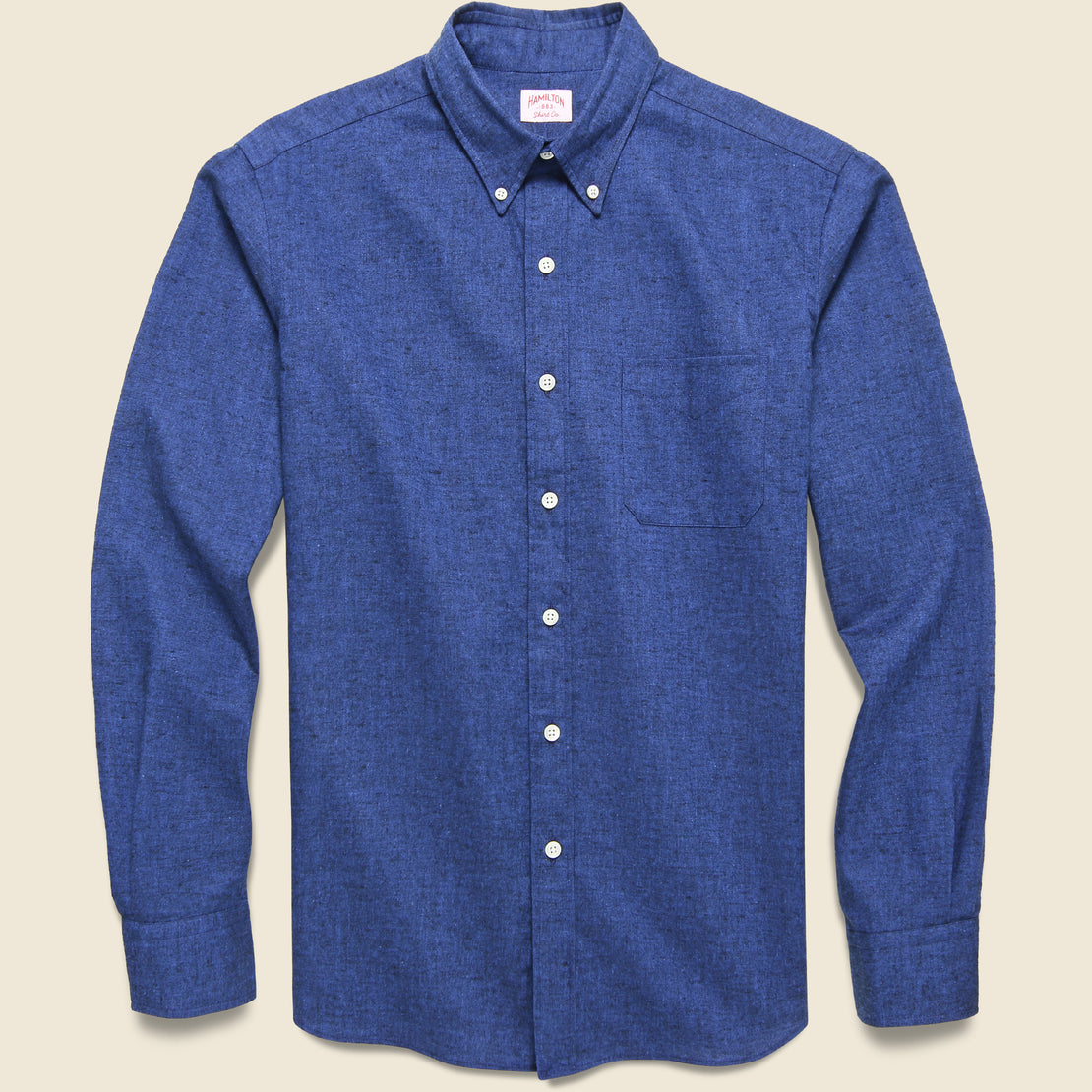 Hamilton Shirt Co. Brushed Twill Shirt - Dark Cobalt/Black
