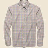 Small Check Plaid Melange Shirt - Grey/Gold/Brick - Hamilton Shirt Co. - STAG Provisions - Tops - L/S Woven - Plaid
