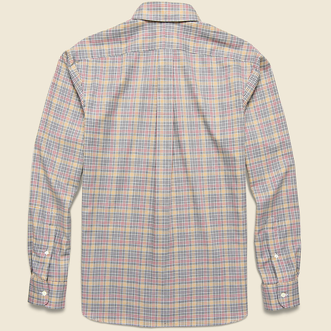 Small Check Plaid Melange Shirt - Grey/Gold/Brick - Hamilton Shirt Co. - STAG Provisions - Tops - L/S Woven - Plaid