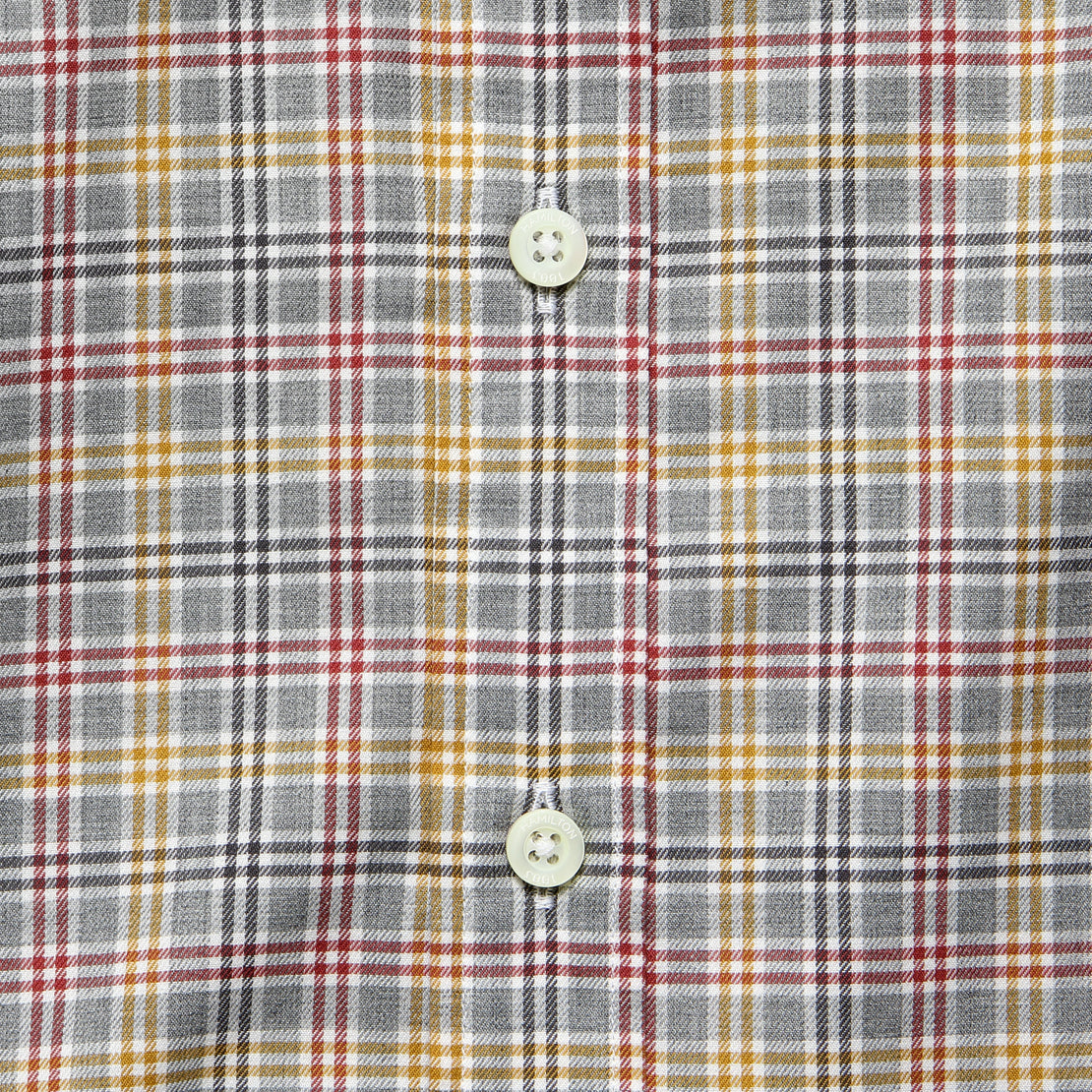 Small Check Plaid Melange Shirt - Grey/Gold/Brick - Hamilton Shirt Co. - STAG Provisions - Tops - L/S Woven - Plaid