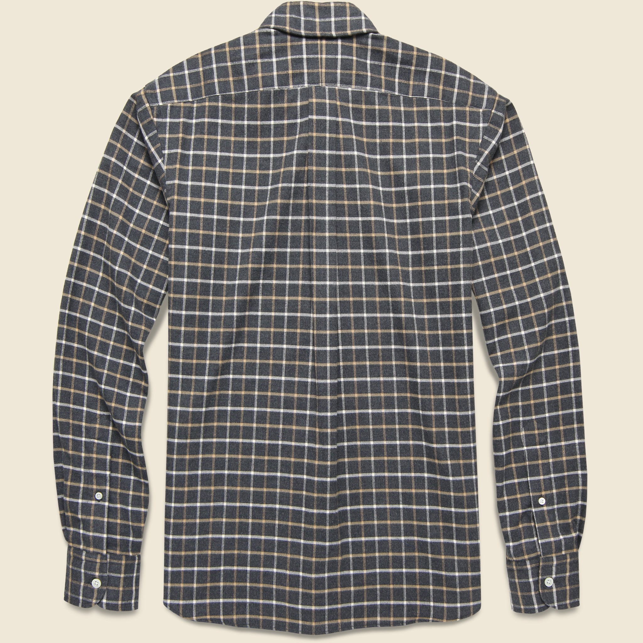 
                          Check Brushed Flannel Shirt - Charcoal/Tan/Cream - Hamilton Shirt Co. - STAG Provisions - Tops - L/S Woven - Plaid
                        