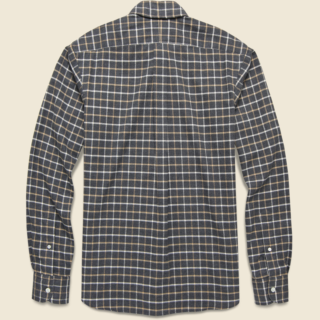 Check Brushed Flannel Shirt - Charcoal/Tan/Cream - Hamilton Shirt Co. - STAG Provisions - Tops - L/S Woven - Plaid