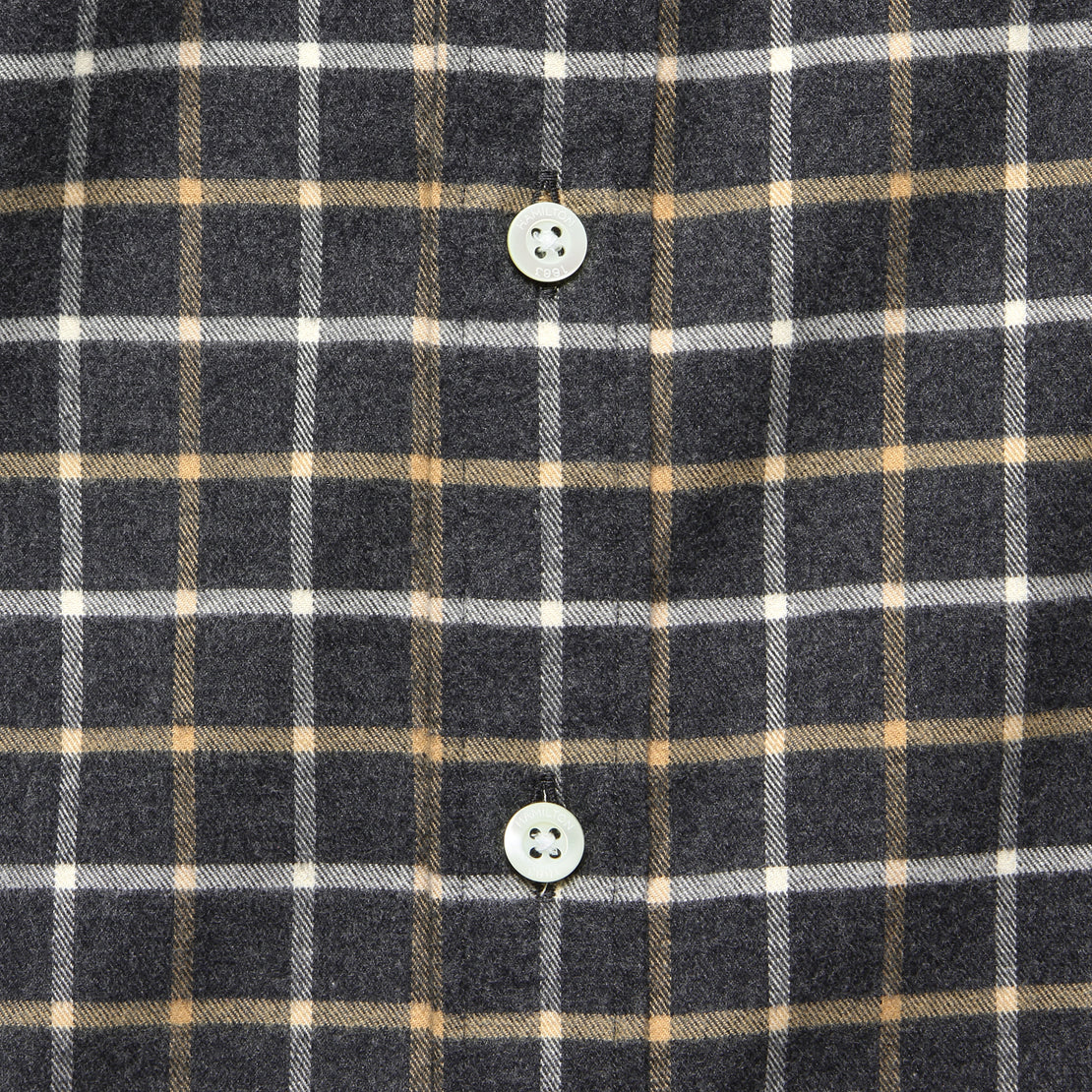 Check Brushed Flannel Shirt - Charcoal/Tan/Cream - Hamilton Shirt Co. - STAG Provisions - Tops - L/S Woven - Plaid