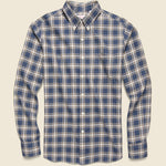 Check Twill Flannel Shirt - Denim Blue/Brown/Cream - Hamilton Shirt Co. - STAG Provisions - Tops - L/S Woven - Plaid
