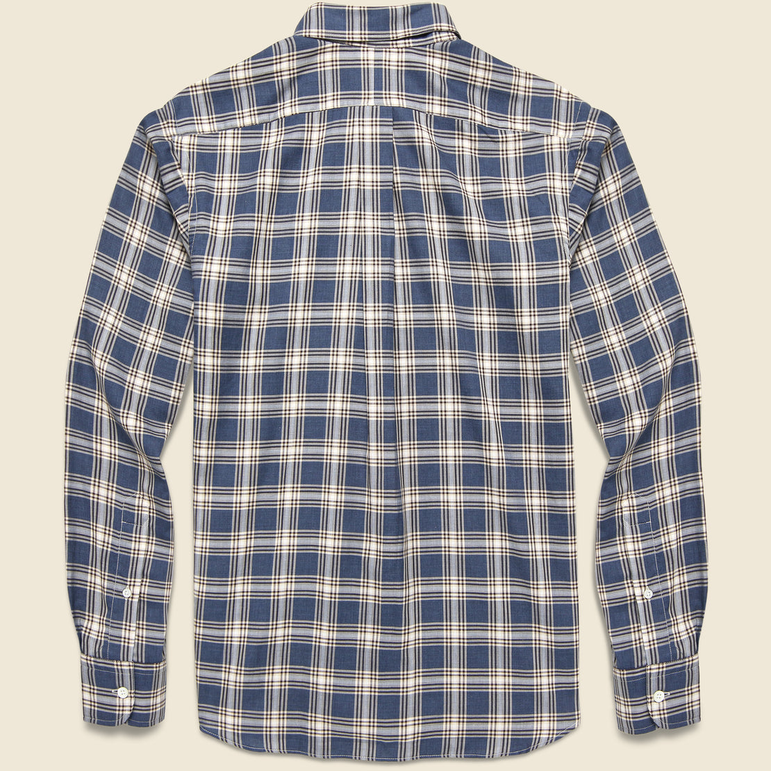 Check Twill Flannel Shirt - Denim Blue/Brown/Cream - Hamilton Shirt Co. - STAG Provisions - Tops - L/S Woven - Plaid