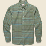 Brushed Houndstooth Shirt - Olive/Black - Hamilton Shirt Co. - STAG Provisions - Tops - L/S Woven - Other Pattern