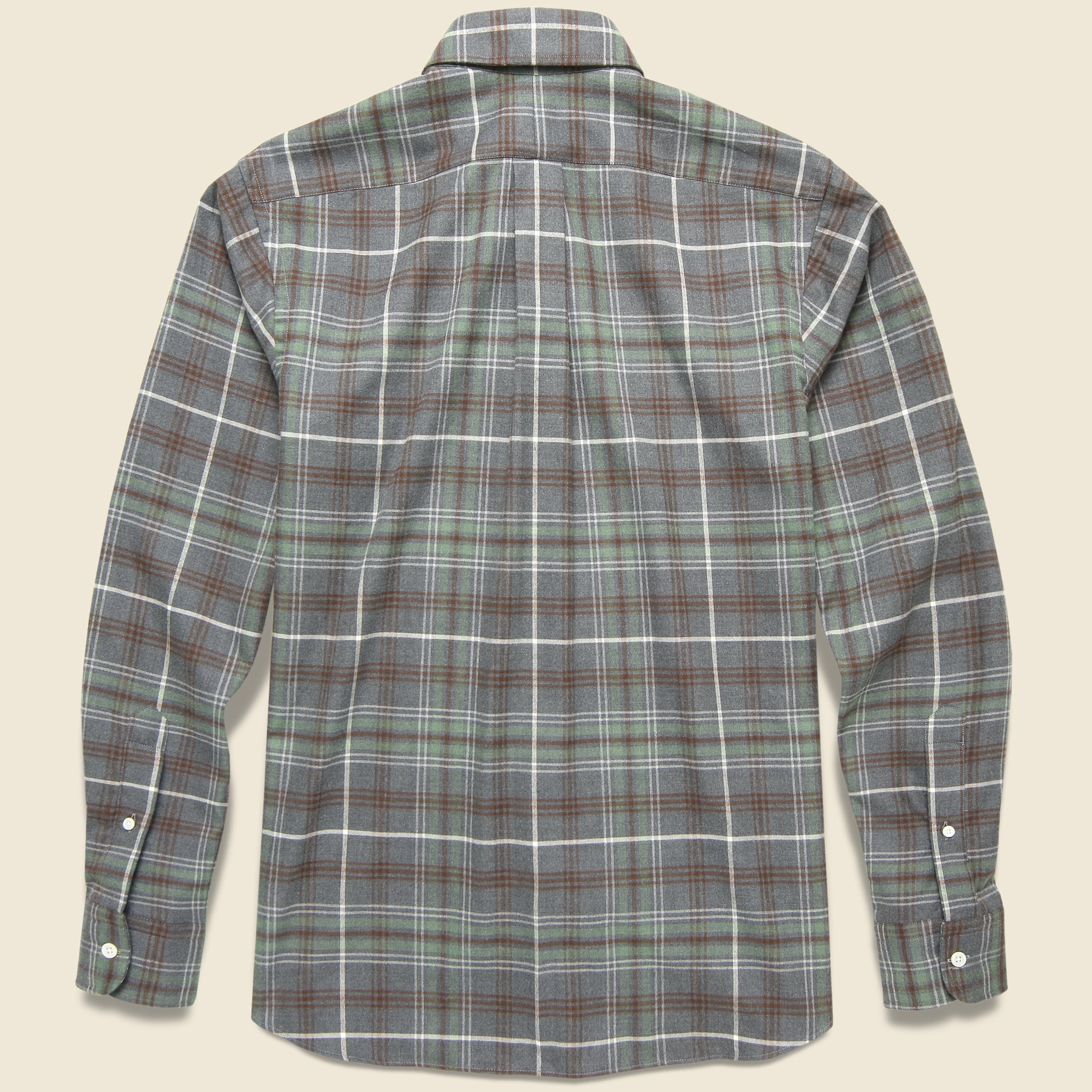 
                          Brushed Plaid Shirt - Moss/Brown/Ecru - Hamilton Shirt Co. - STAG Provisions - Tops - L/S Woven - Plaid
                        