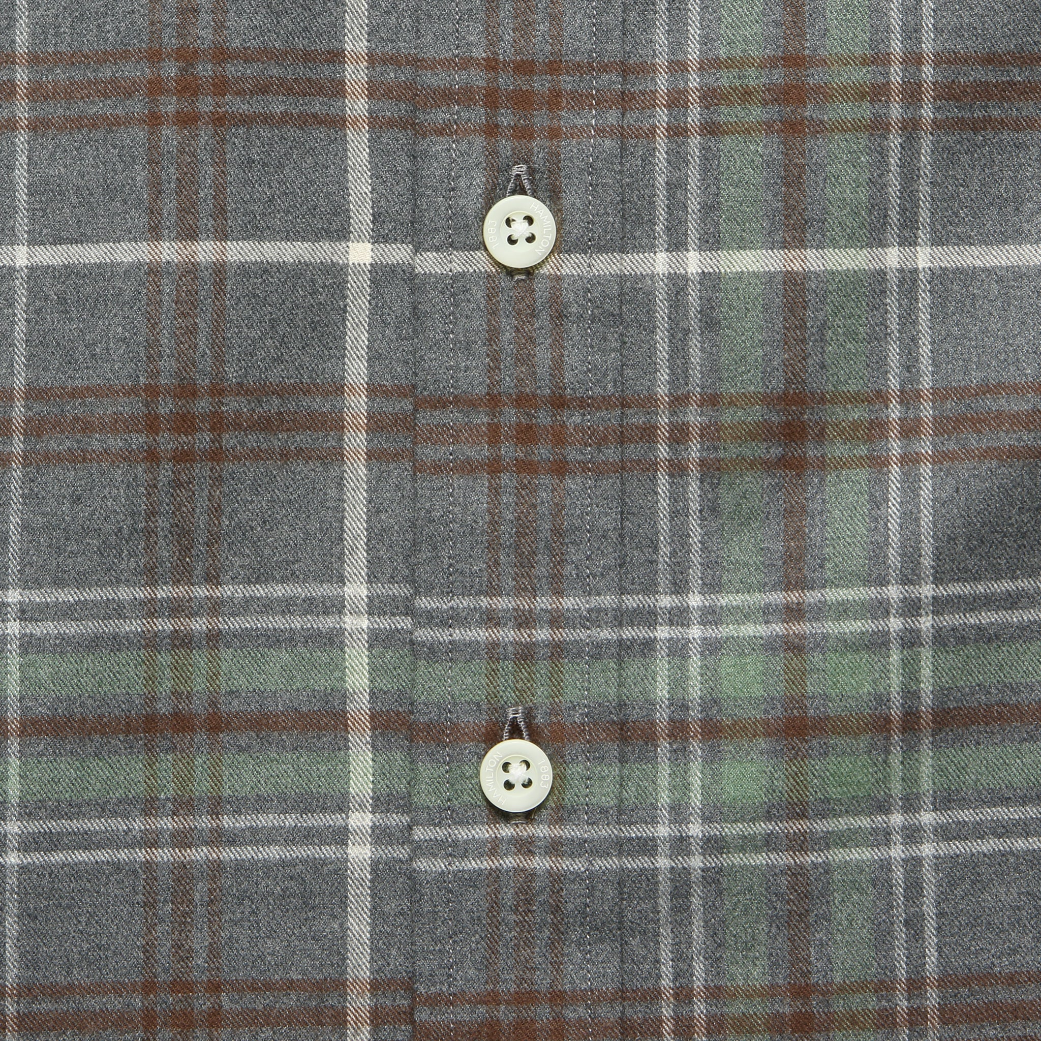 Brushed Plaid Shirt - Moss/Brown/Ecru - Hamilton Shirt Co. - STAG Provisions - Tops - L/S Woven - Plaid