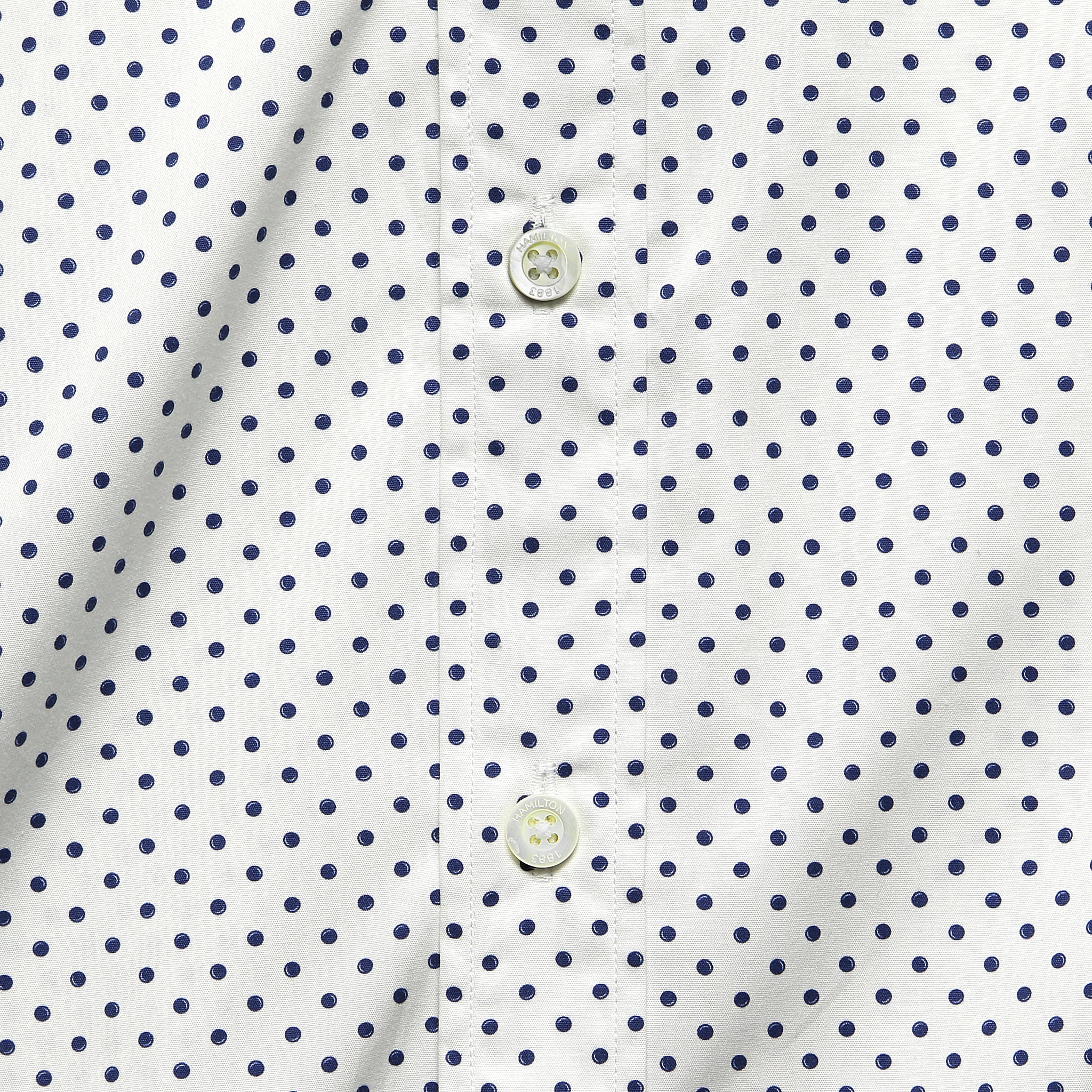 
                          Poplin Dot Print Shirt - White/Navy - Hamilton Shirt Co. - STAG Provisions - Tops - S/S Woven - Dot
                        