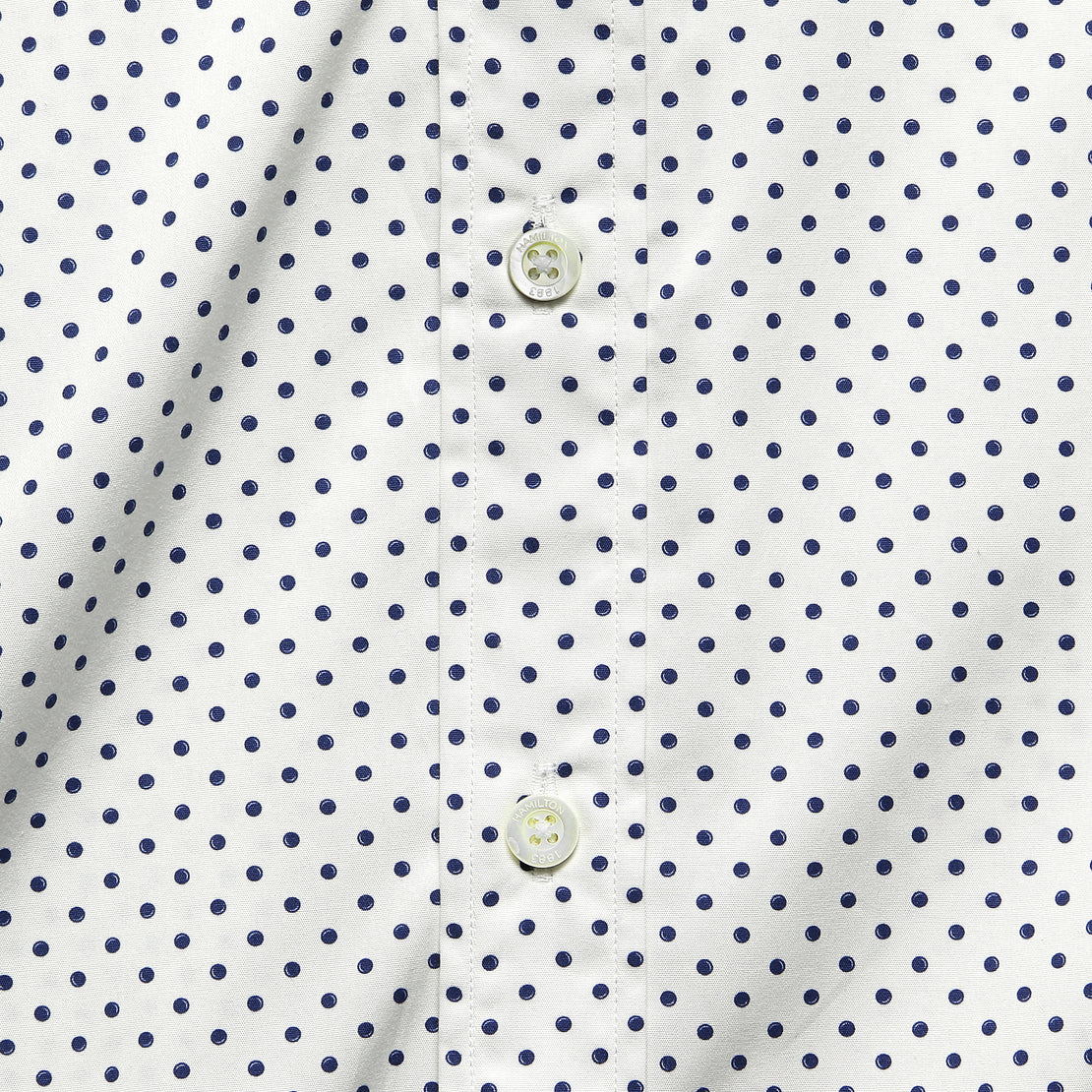 Poplin Dot Print Shirt - White/Navy