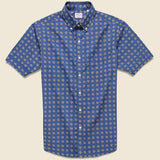 Poplin Paisley Print Shirt - Dusty Blue/Brown - Hamilton Shirt Co. - STAG Provisions - Tops - S/S Woven - Other Pattern
