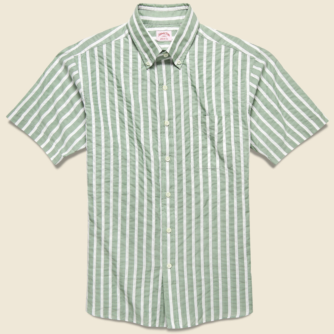 Hamilton Shirt Co. Textured Stripe Shirt - Sage/White