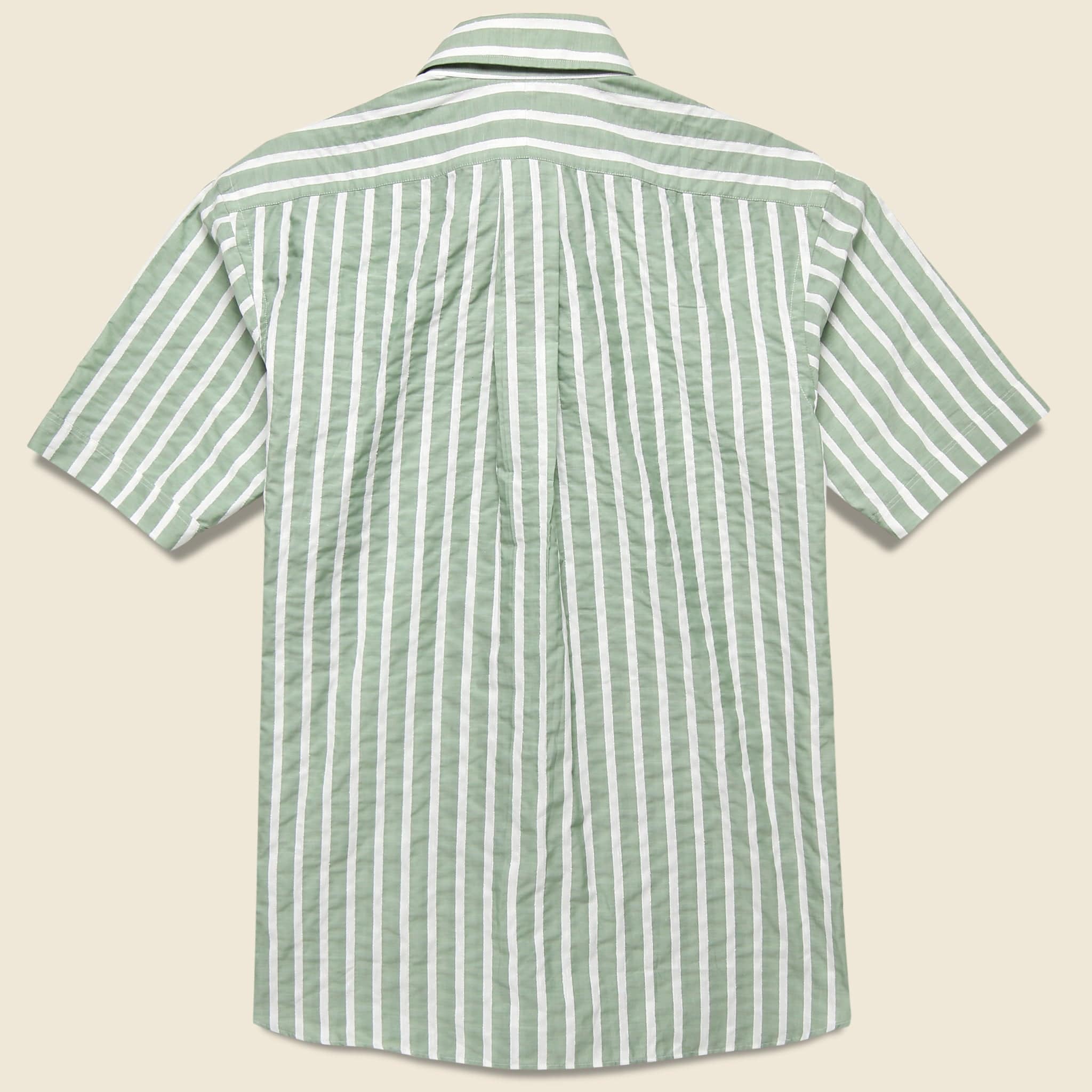 
                          Textured Stripe Shirt - Sage/White - Hamilton Shirt Co. - STAG Provisions - Tops - S/S Woven - Stripe
                        