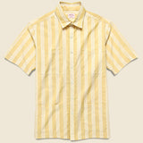 Textured Stripe Guayabera Shirt - Dusty Marigold/White - Hamilton Shirt Co. - STAG Provisions - Tops - S/S Woven - Stripe