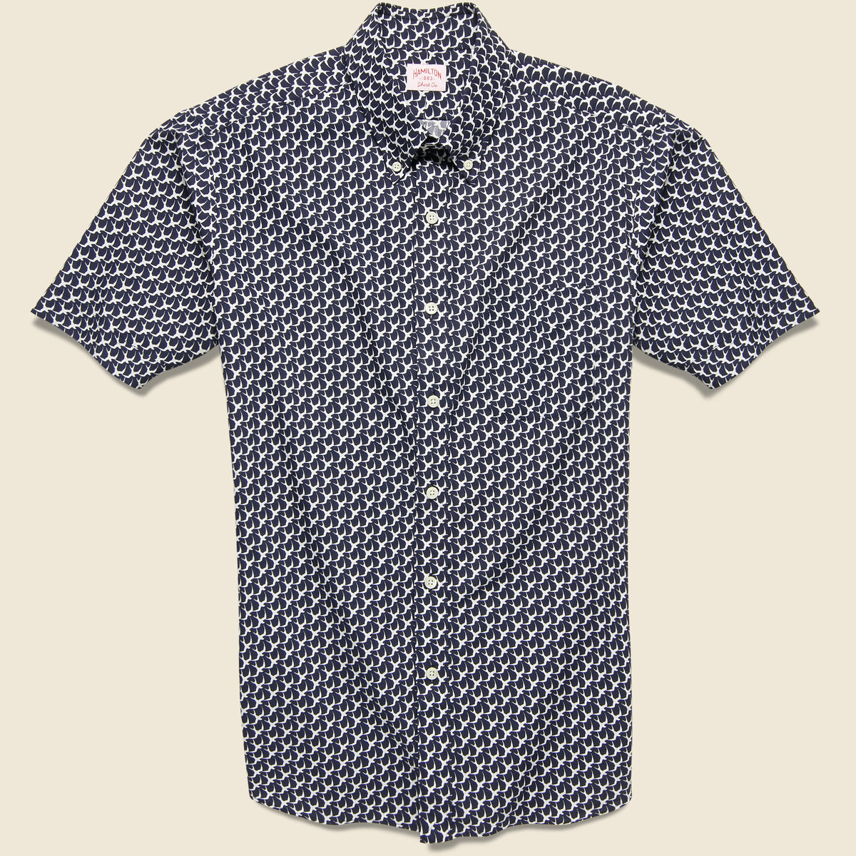 Bird Print Shirt - Navy/White