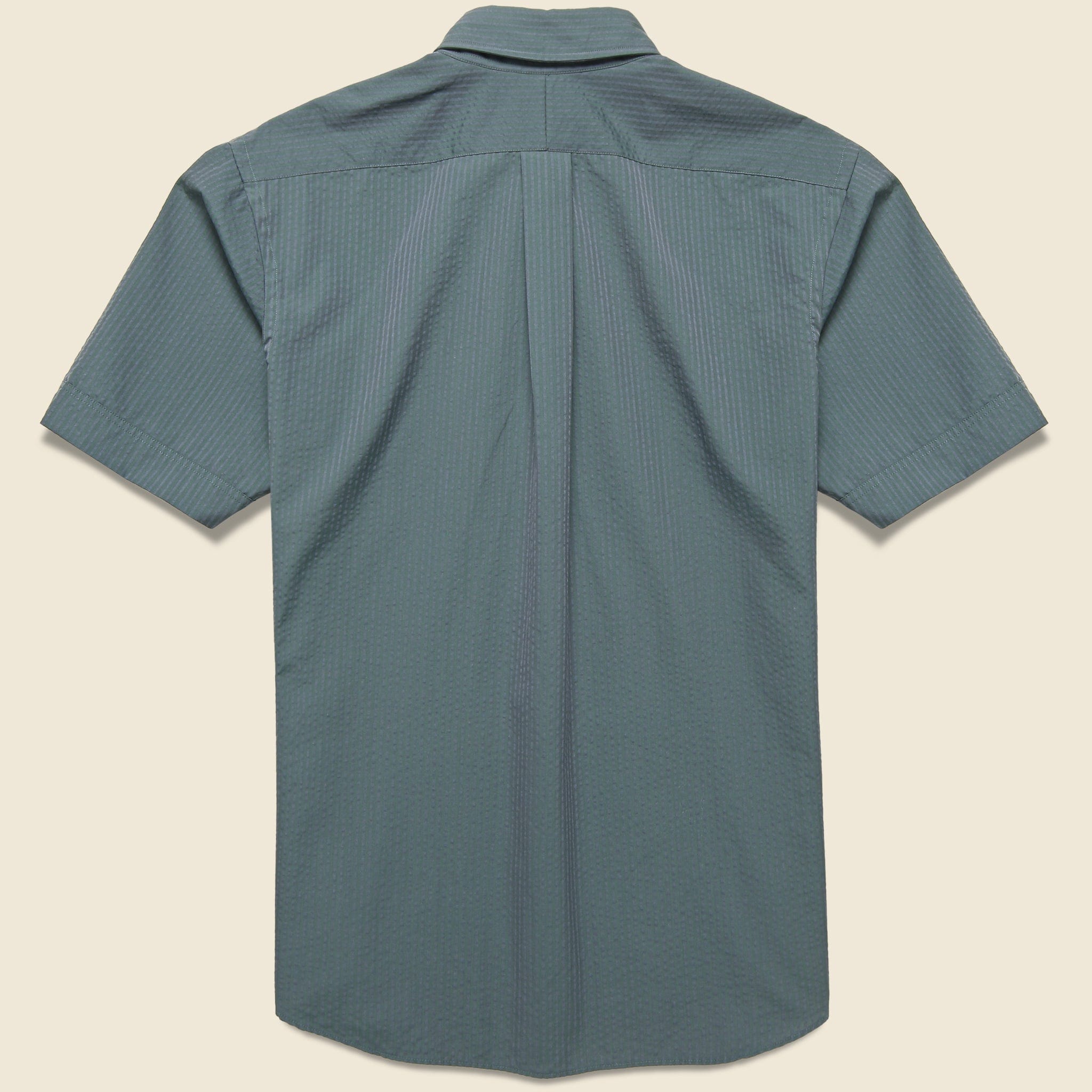 Striped Seersucker Shirt - Green/Grey - Hamilton Shirt Co. - STAG Provisions - Tops - S/S Woven - Seersucker