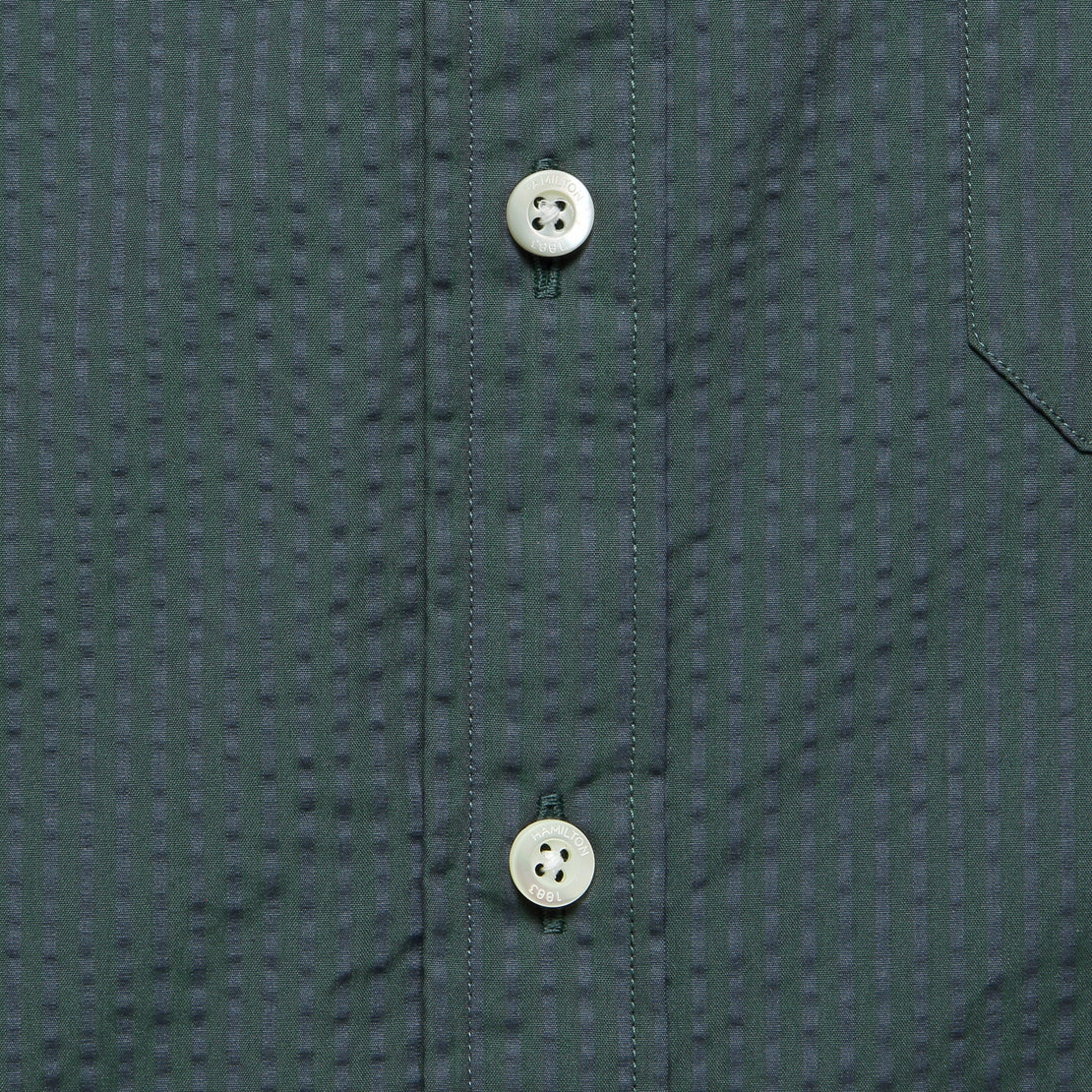 Striped Seersucker Shirt - Green/Grey - Hamilton Shirt Co. - STAG Provisions - Tops - S/S Woven - Seersucker