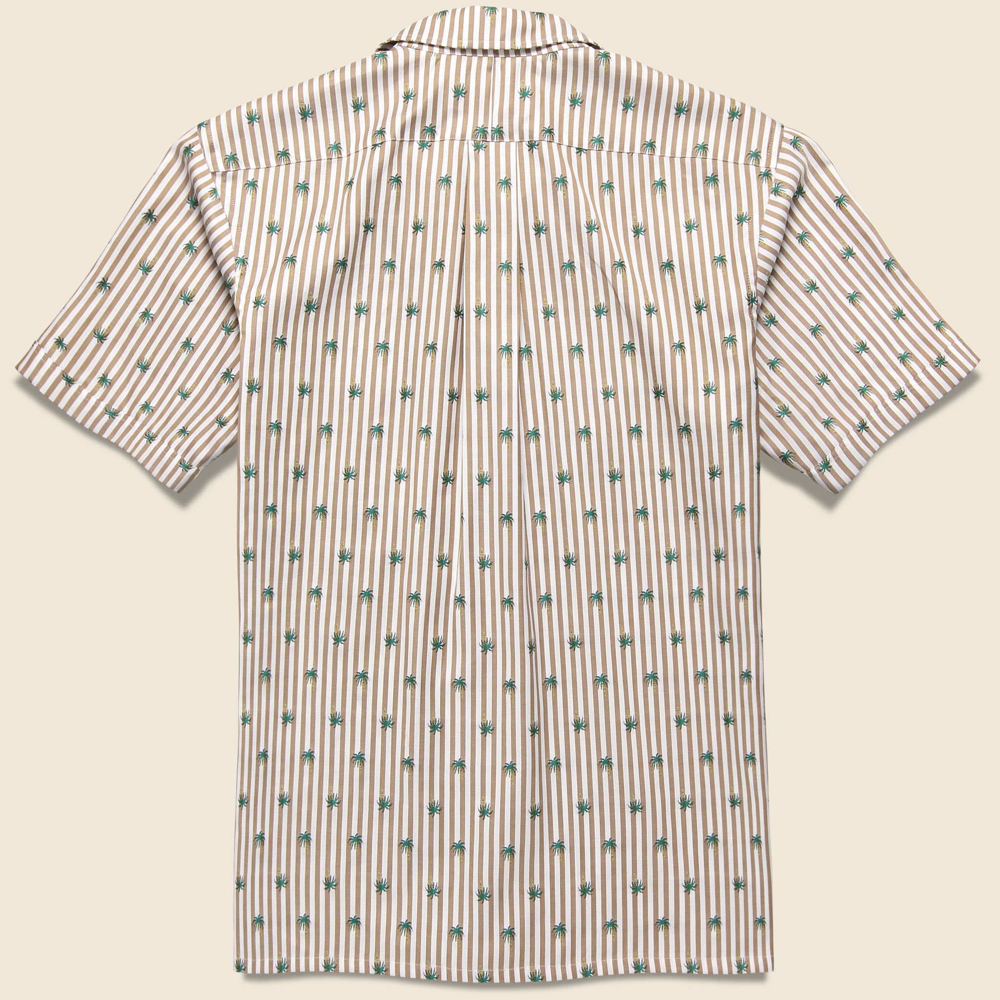 Bengal Stripe Palm Oxford - Tan/White/Green - Hamilton Shirt Co. - STAG Provisions - Tops - S/S Woven - Other Pattern