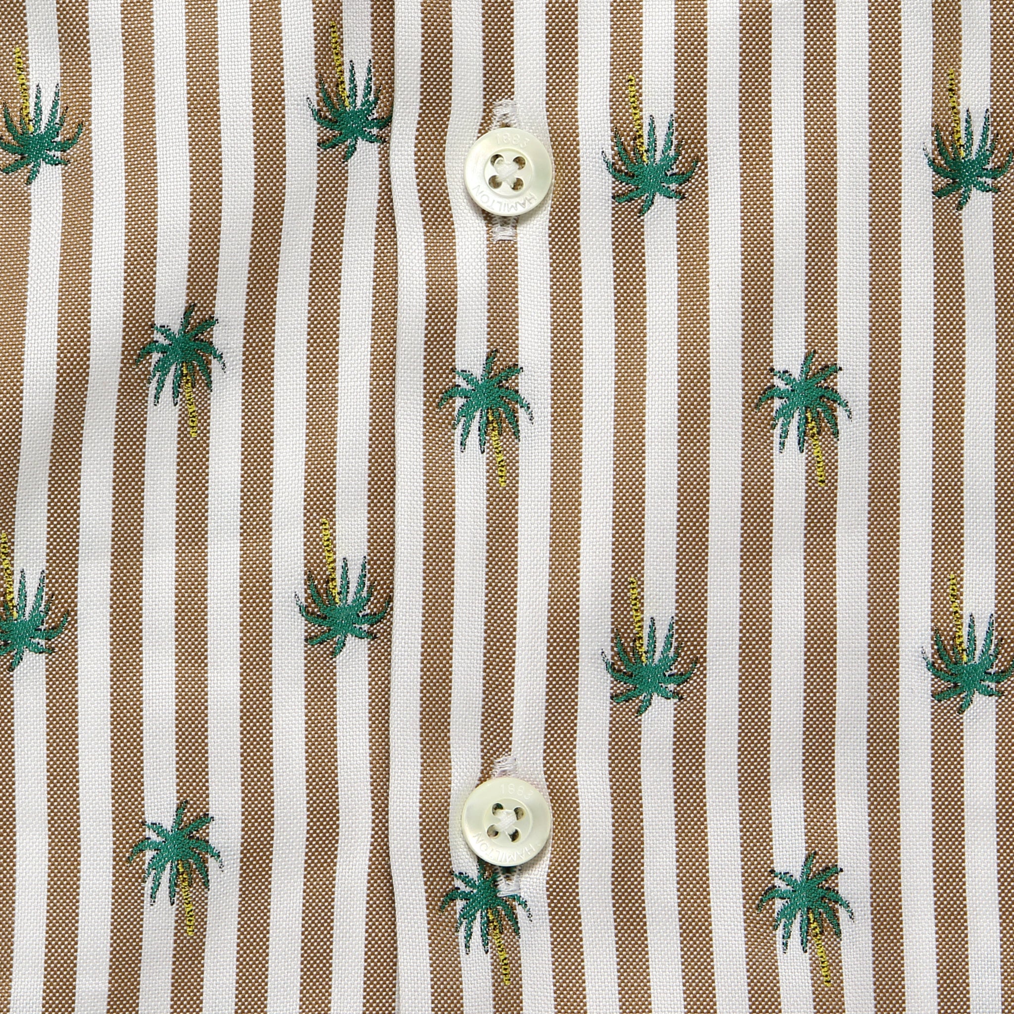 Bengal Stripe Palm Oxford - Tan/White/Green - Hamilton Shirt Co. - STAG Provisions - Tops - S/S Woven - Other Pattern