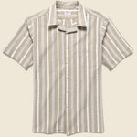 Textured Stripe Shirt - Tan/White - Hamilton Shirt Co. - STAG Provisions - Tops - S/S Woven - Stripe