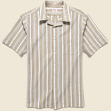 Textured Stripe Shirt - Tan/White - Hamilton Shirt Co. - STAG Provisions - Tops - S/S Woven - Stripe