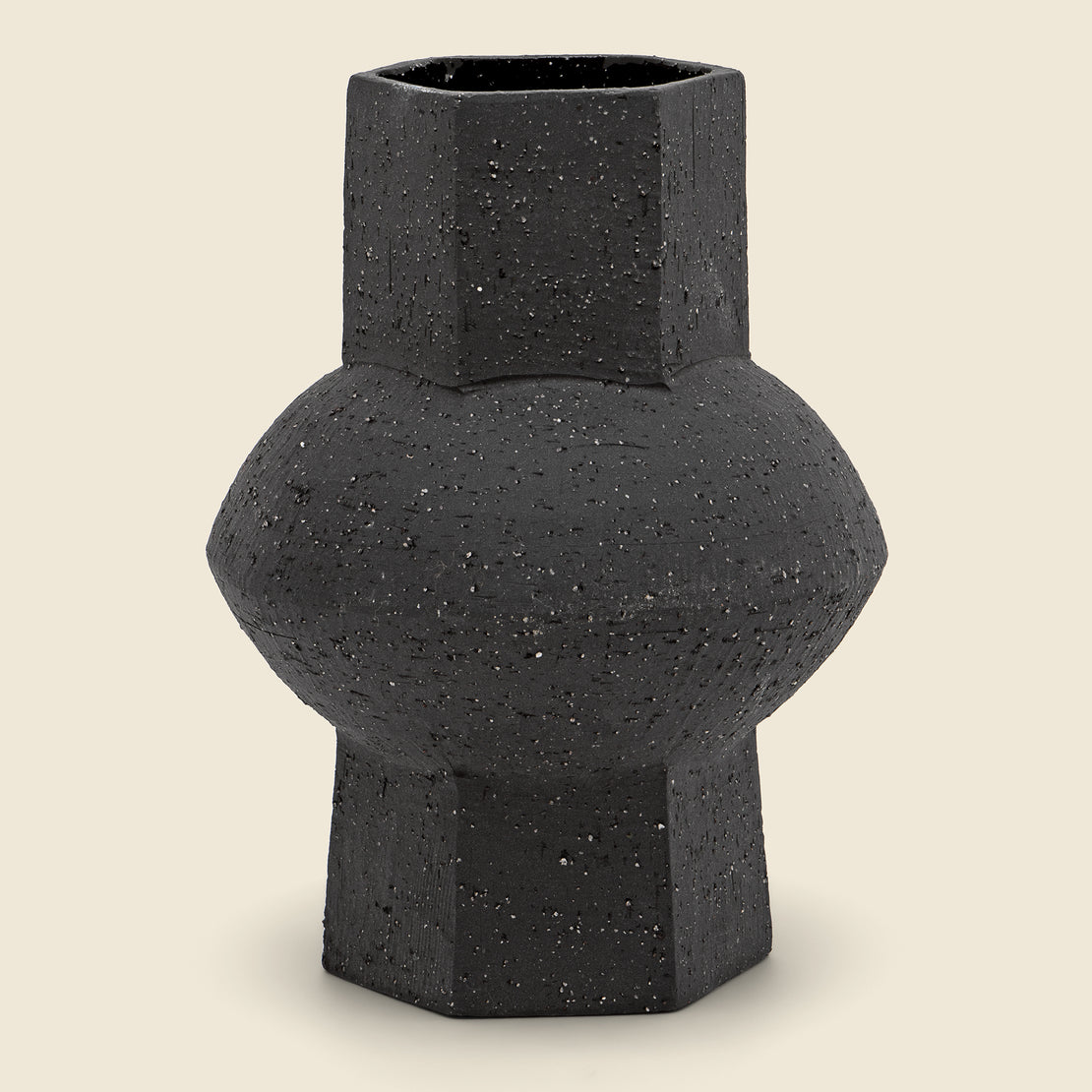 Home Cruz Hexagon Vase - Black