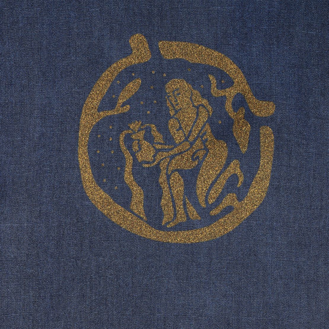 Zodiac Camp Shirt - Navy/Gold