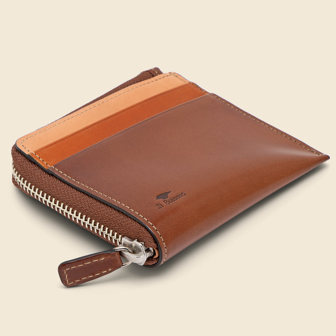 Multicolor Half Zip Wallet - Brown - Il Bussetto - STAG Provisions - Accessories - Wallets