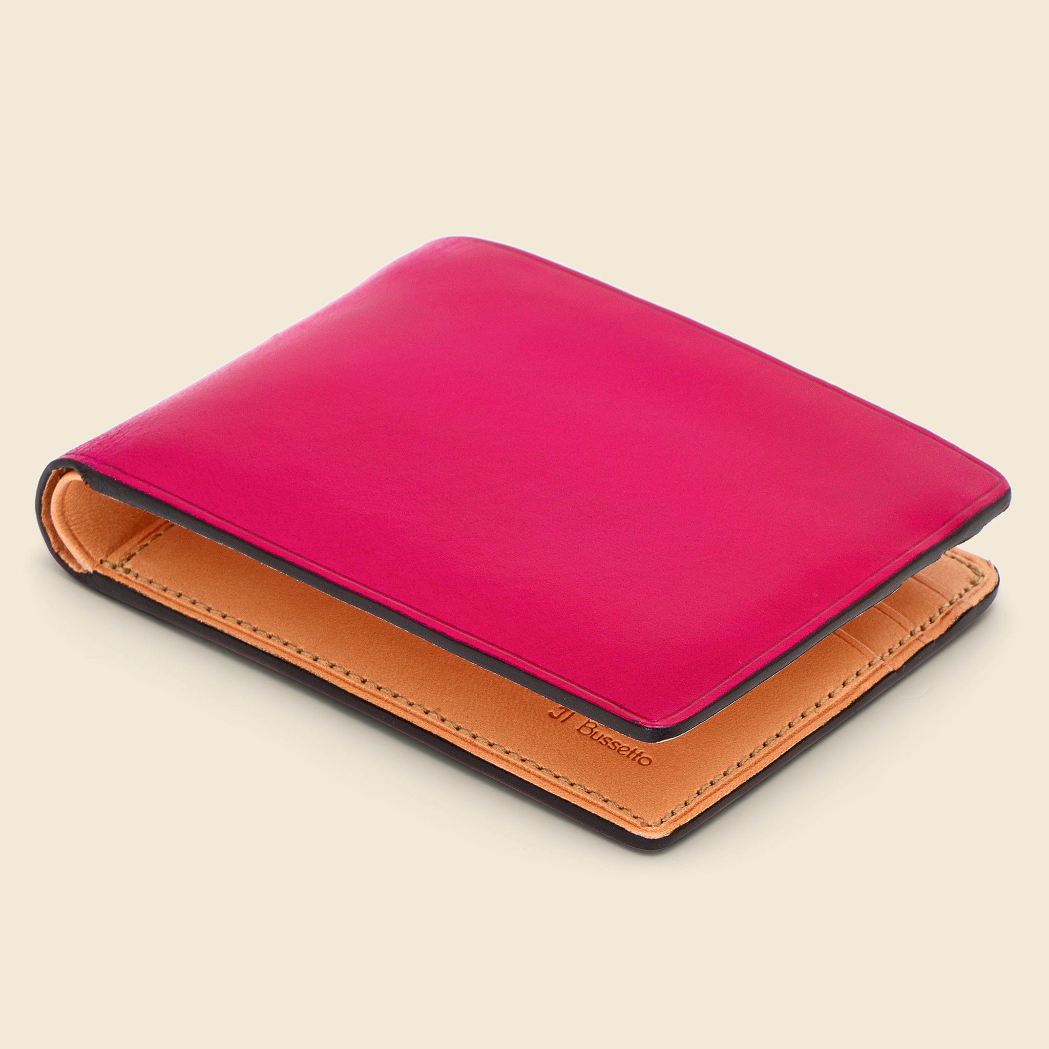 
                          Small Bi-Fold Wallet - Fuchsia - Il Bussetto - STAG Provisions - Accessories - Wallets
                        