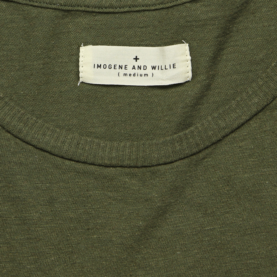 Cotton/Linen Muscle Tee - Olive