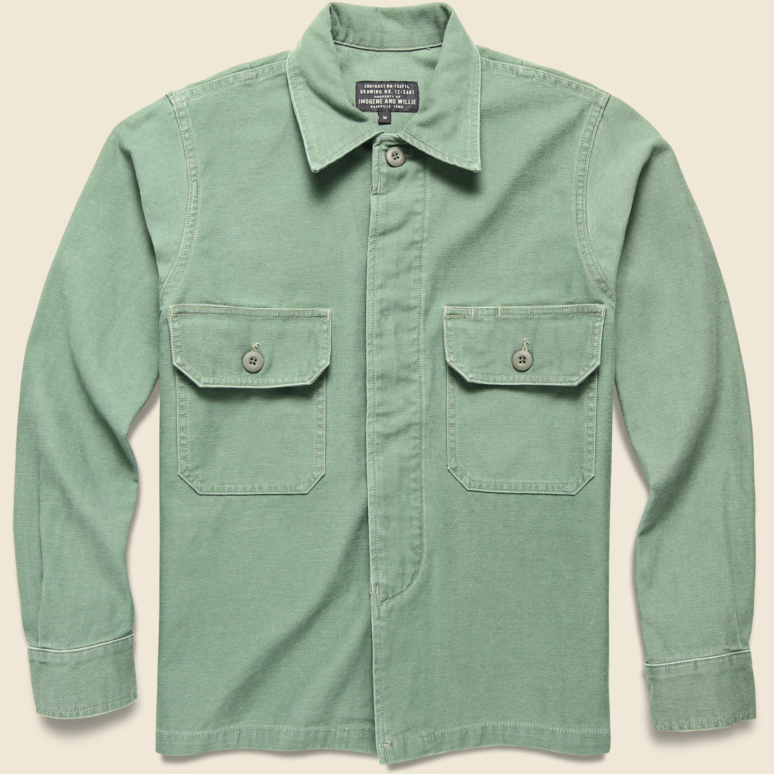 Imogene + Willie Military Shirt Jacket - Fatigue Green