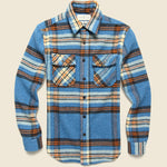 Hall CPO Plaid Wool Overshirt- Teal/Orange - Imogene + Willie - STAG Provisions - Tops - L/S Woven - Overshirt