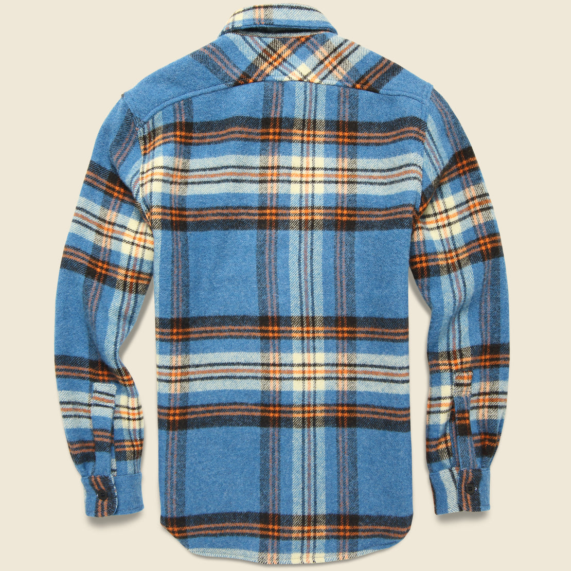 Hall CPO Plaid Wool Overshirt- Teal/Orange - Imogene + Willie - STAG Provisions - Tops - L/S Woven - Overshirt