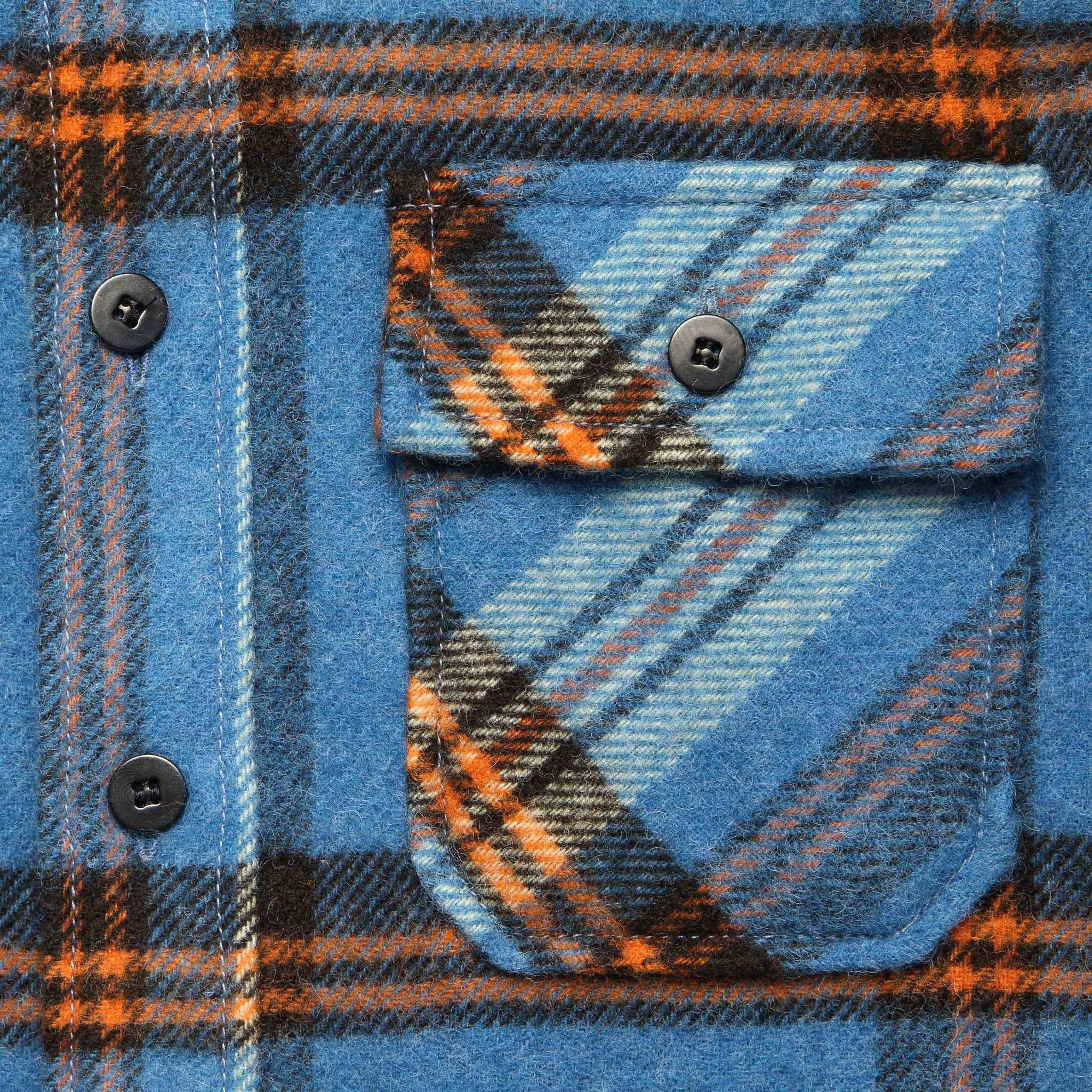 Hall CPO Plaid Wool Overshirt- Teal/Orange - Imogene + Willie - STAG Provisions - Tops - L/S Woven - Overshirt