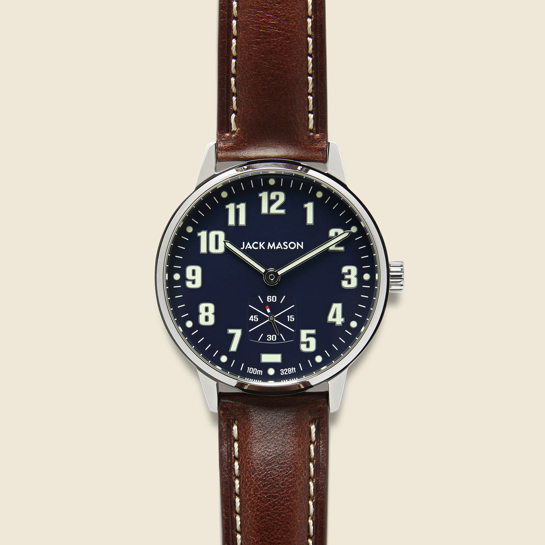 Jack Mason Field Camp Watch 38mm - Navy/Brown Leather