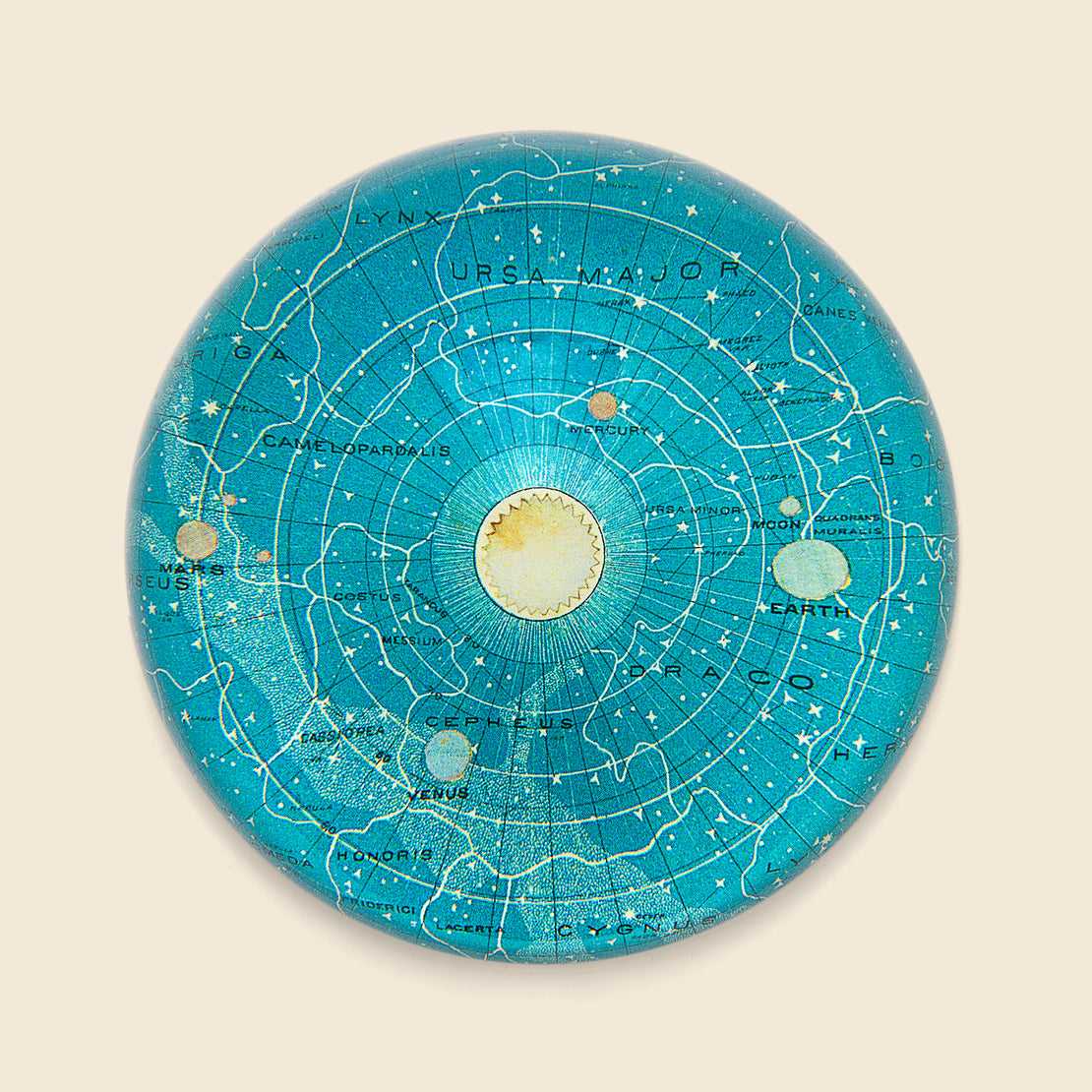 John Derian Dome Paperweight - Blue Universe