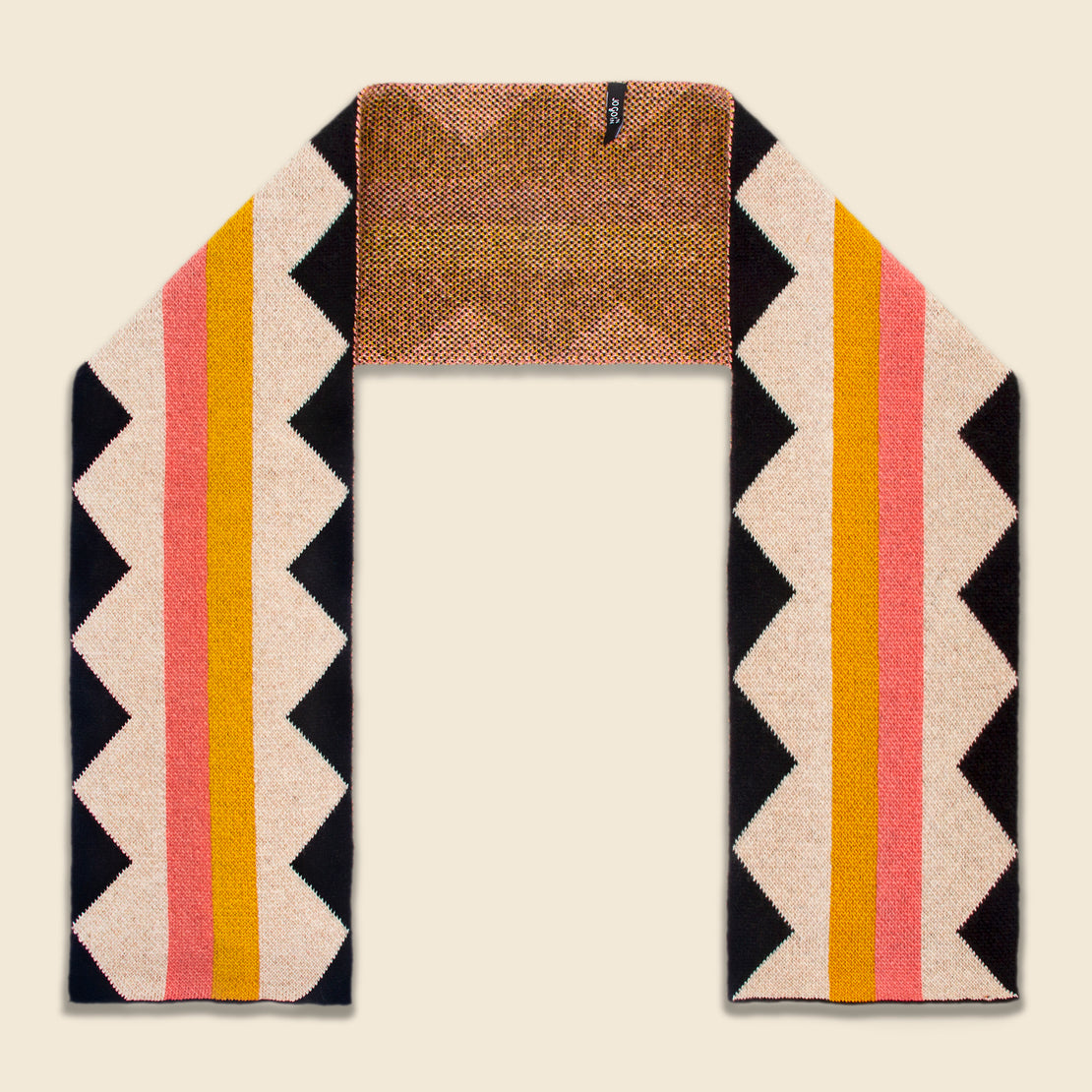 Jo Gordon Jagged Stripe Lambswool Scarf - Medusa/Golden Eye