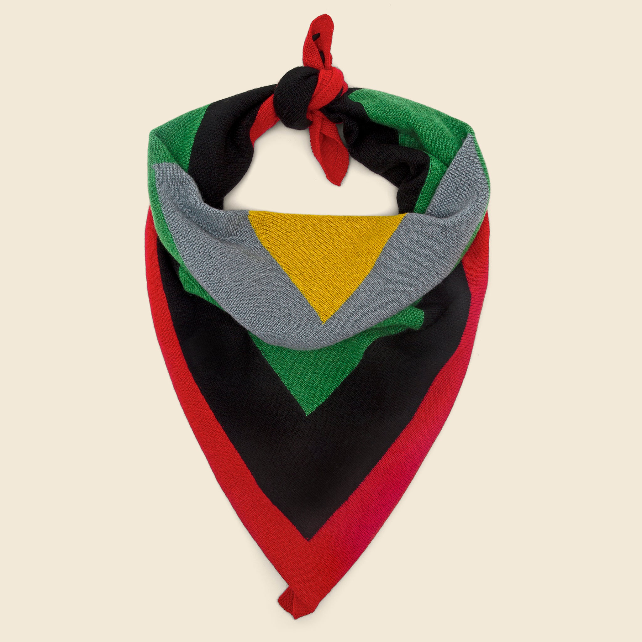 Concentric Squares Lambswool Neckerchief - Multi - Jo Gordon - STAG Provisions - Accessories - Bandanas