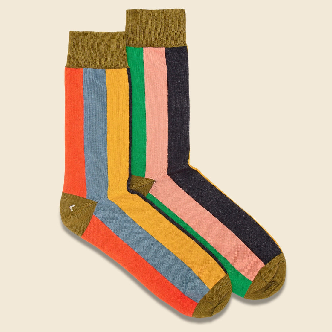 Six Colour Vertical Stripe Socks - Multicolor