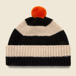 Stripe Pompom Hat - Black/Oatmeal - Jo Gordon - STAG Provisions - Accessories - Scarves