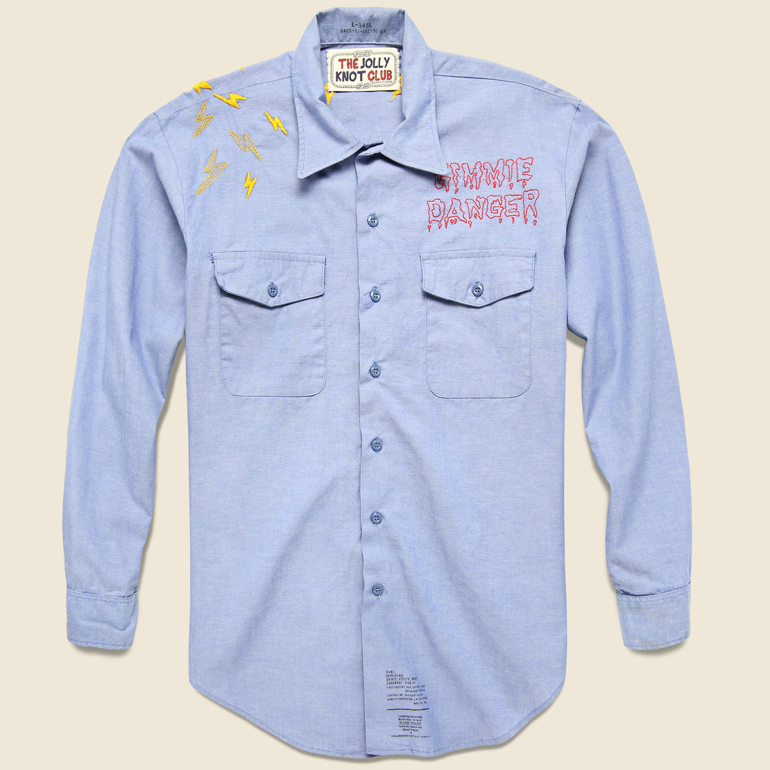 Embroidered Chambray Shirt - She Got a TV Eye on Me - Jolly Knot Club - STAG Provisions - One & Done - Apparel