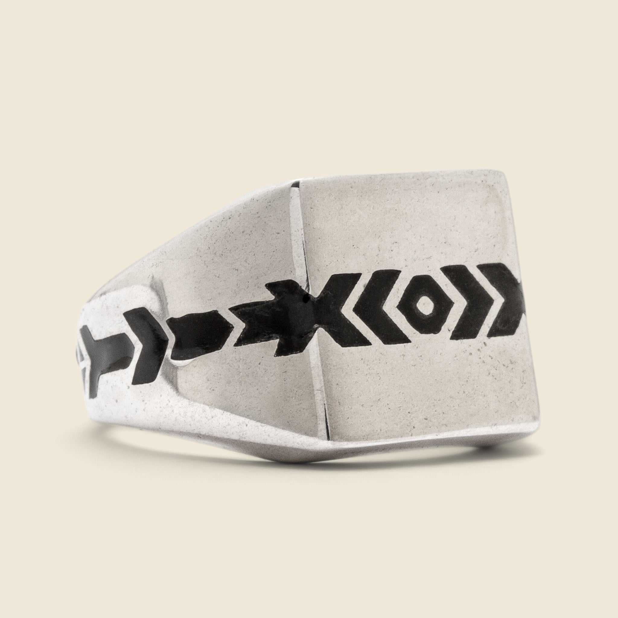 Geometric Inlay Ring California Geometric Inlay Ring - Black Enamel – STAG Provisions