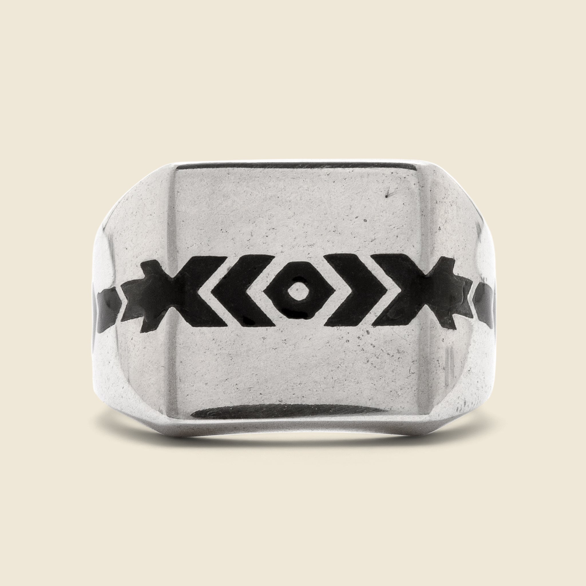 
                          California Geometric Inlay Ring - Black Enamel - Jason LeCompte Jewelry - STAG Provisions - Accessories - Rings
                        